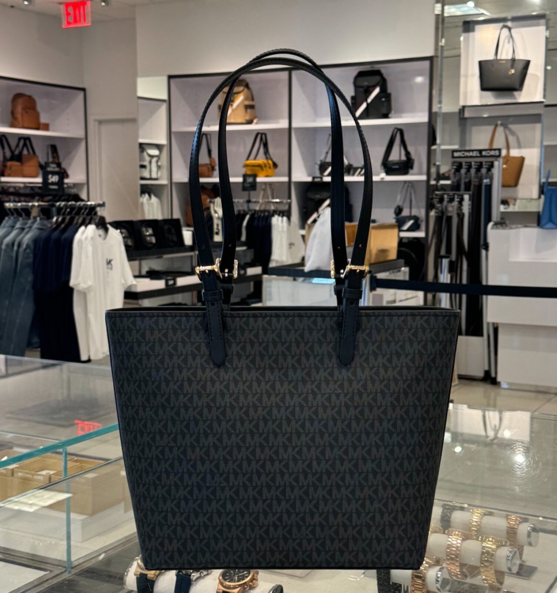 Michael Kors Jet Set Travel Medium Double Pocket Tote Shoulder Bag