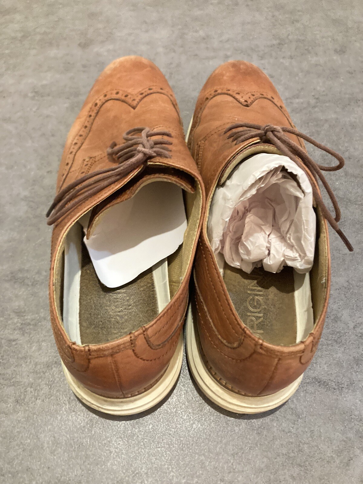 SAOLA Scarpe Oxford Cole Haan originali da uomo Grand Wingtip marrone taglia USA 9 C26471