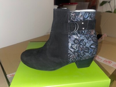 Waldläufer Denver Clavel Schwarz Jeans Stiefel Us:6,5 K Weite schmal Ferse Gr:37
