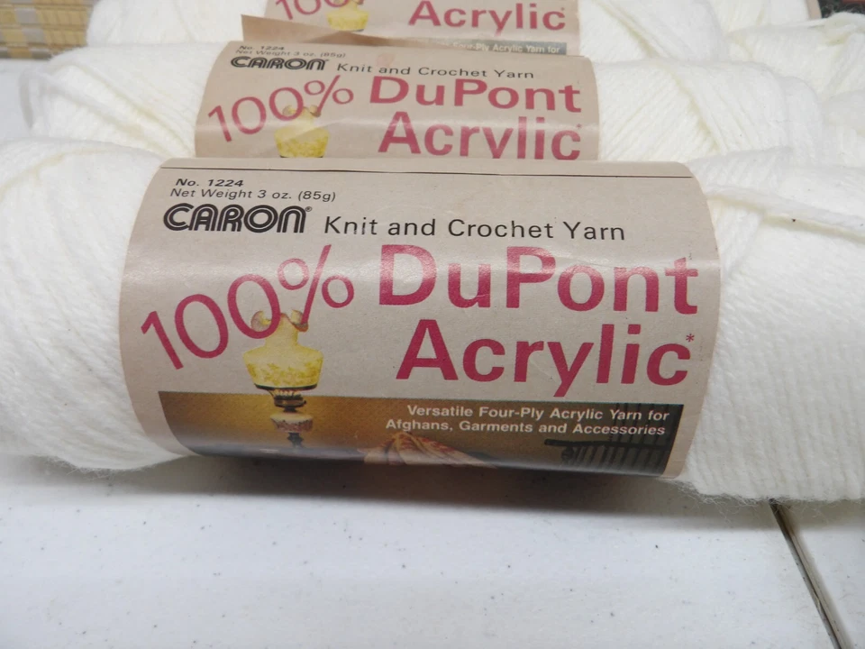 Caron DuPont Acrílico 3oz Madejas 0001 Blanco Lote 117770 608 - Lote de 8 Foto 2 de 4