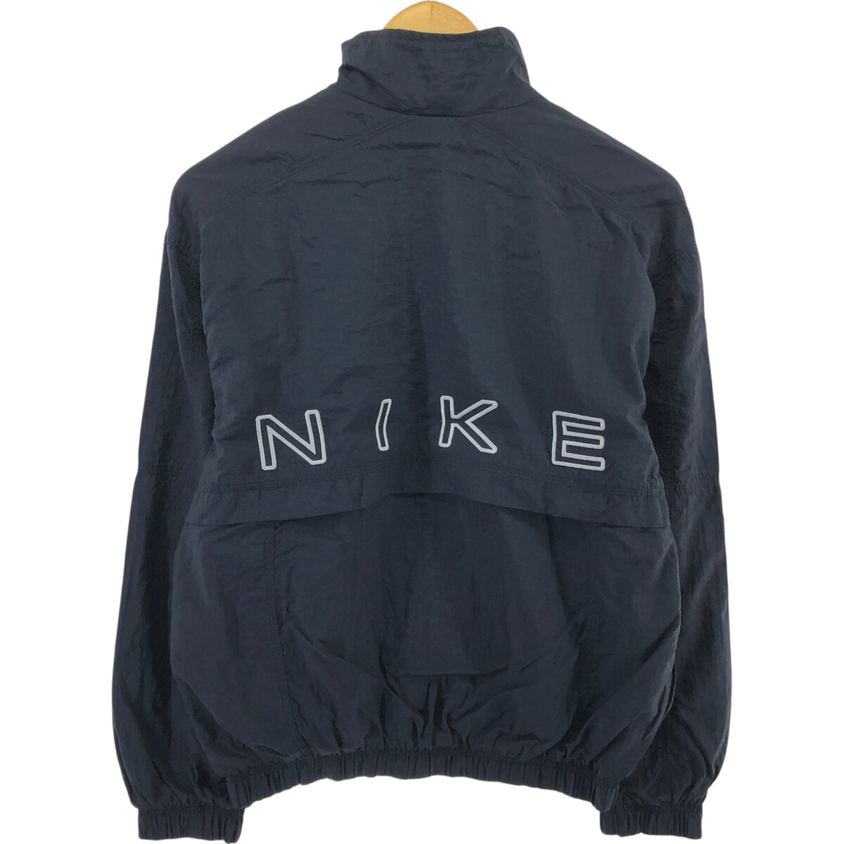 NIKE ナイロンジャケット 97年製 NIKE Zip Up Jersey 白黒 L 銀タグ 90s ナイキ