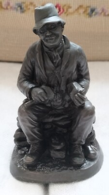 Vintage Kaltguss Kohlebergmann Figur von Menton Manor