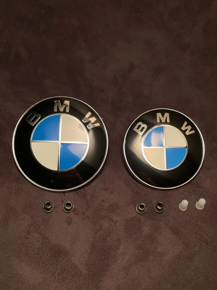 BMW Emblem Set Blau Weiss - komplett– 82 mm & 74 mm für Motorhaube & Heckklappe - Bild 2 von 3