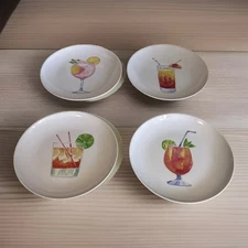 Novogratz 8.25” Party Plates Melamine Appetizer Snack Salad Brunch Set Of 4