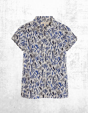 Camisa con cuello para mujer Seasalt Cotton Maker Harbour Chalk Multi (un poco defectuosa)