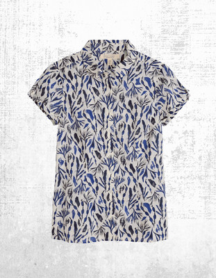 Womens Seasalt Cotton Maker Collared Shirt Harbour Chalk Multi (A Bit Defect)
