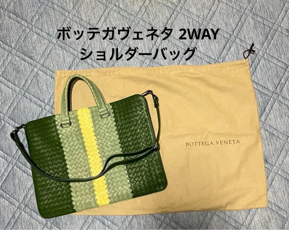 Authentique sac d'affaires Bottega Veneta Intrecciato 2 voies en cuir avec sa... - Photo 3/4