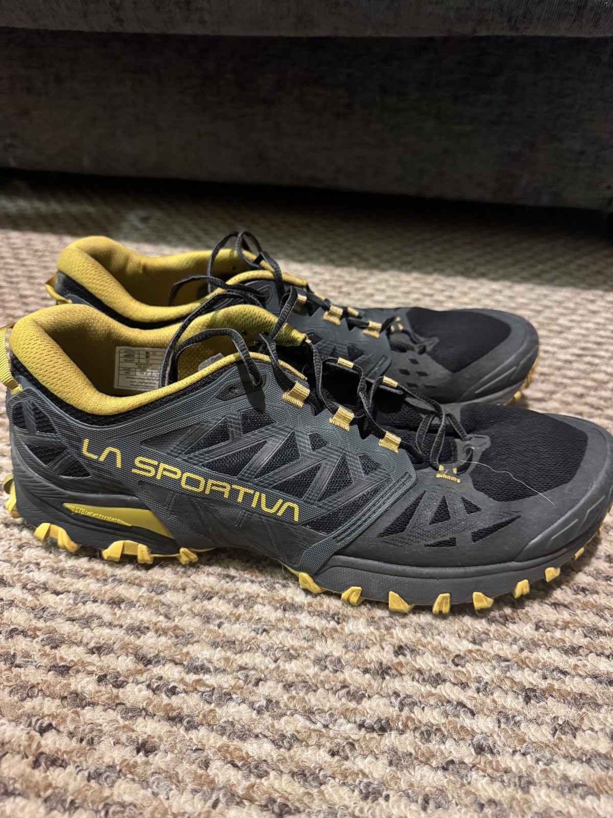 Zapato de Trail Running La Sportiva Bushido III para Hombres Talla 11.5 UK - Gris/Negro/Amarillo