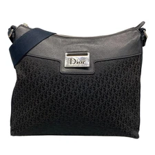 Auth DIOR/ChristianDior Street Chic, Trotter - Black Gray Jacquard Leather