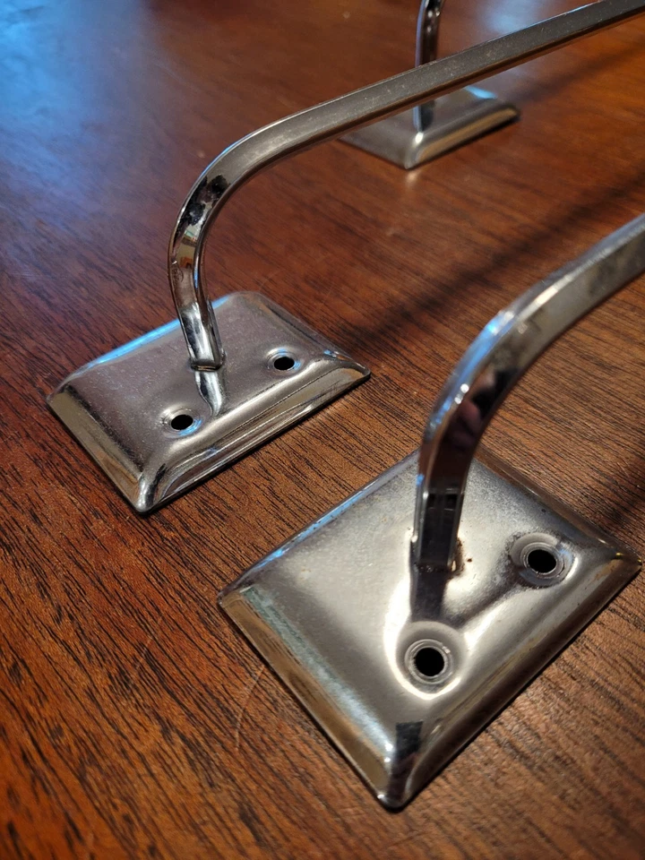 Set Of Three 1950s Vintage Chrome Wall Mounted Towel Racks Bathroom - image 3 of 4
