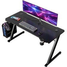 140 x 60 cm Gaming Desk Computer Table Home Office Desk with Cup Holder