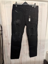 Diesel Mharky Slim-Skinny Cotton Denim Jeans - W33 L32 BNWT Distressed Looking