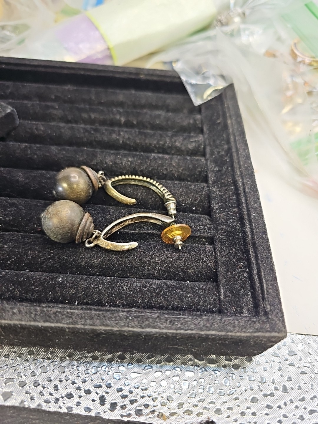 Earrings Pierced Dangle Posts Drop With Large Bal… - image 4