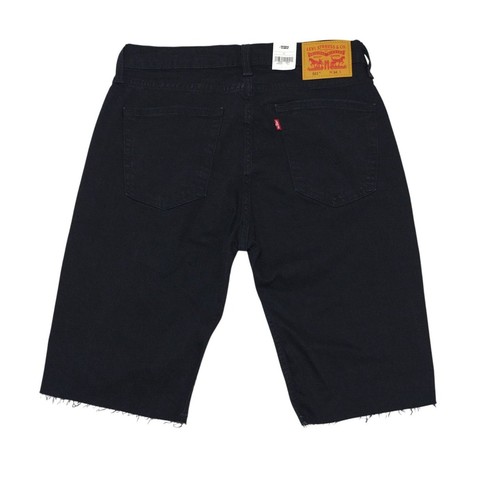 Pantalones cortos de mezclilla desgastados negros Levi's W34 para hombre, nuevos con etiquetas. - Imagen 2 de 6