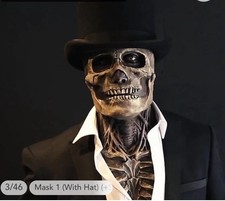 Hideous Ghoul Zombie Skull Mask Hat Halloween Adult Cosplay Horror Skeleton
