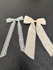 2pcs Long Tail Bow Hair Clip, Trendy Slim Long Bow Hair Clips For Girls Teens