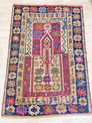 Turkish Kilim, Area Rugs, Handmade Wool Carpet, Floor Rug, Antique Kelim 25''X57''