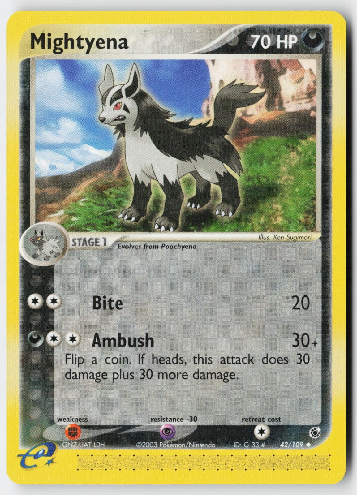 Pokemon Mightyena - 42/109 - Uncommon Ruby & Sapphire LP