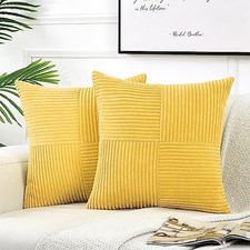 2 Packs Decorative Throw Pillow Covers 16x16 Inch 16" x 16" Pack of 2 Yellow