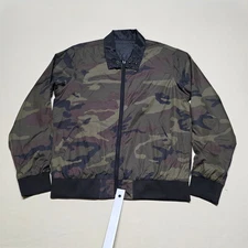 Thrasher Men Reversible Jacket Size Medium Green Camo Skateboard Windbreaker