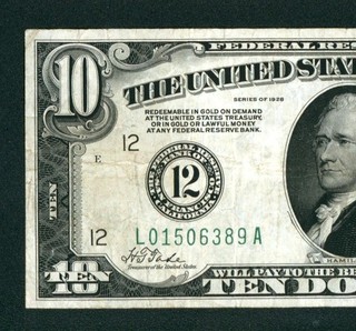 $10 1928 (( San Francisco )) Federal Reserve Note PAPER CURRENCY