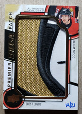 2018-19 Upper Deck Premier Chest Logos Colin White Game Used Patch /21 Senators