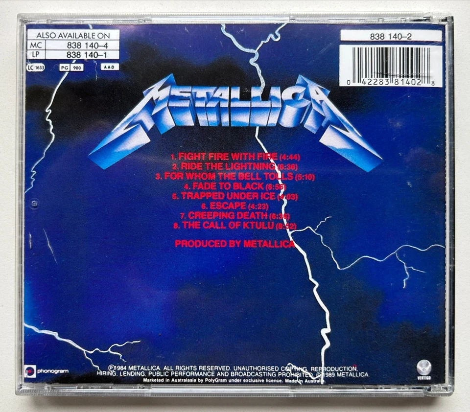 Metallica Ride the Lightning CD - Disc like new - image 3 of 3