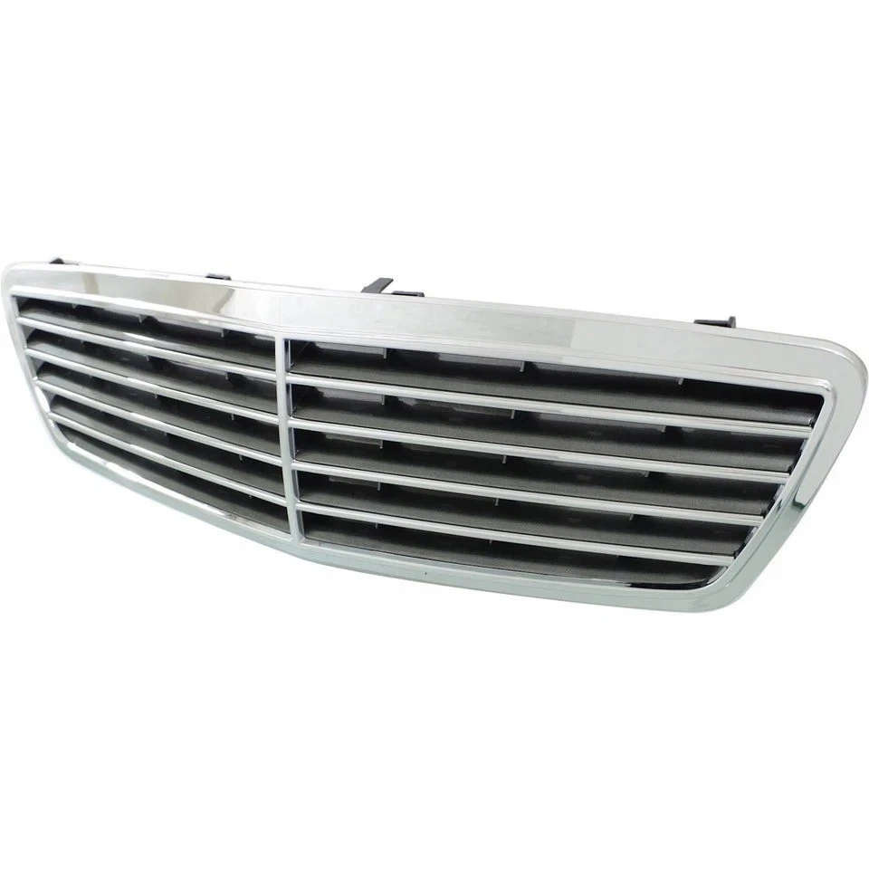 For 2003-2006 Chrome Shell w Gray Insert Plastic Grille Mercedes Benz S430 S500 Foto 3 de 4