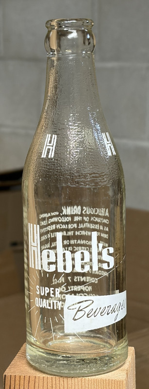 HEBEL'S BEVERAGES...7oz soda...Property of Coca Cola Bottling.....Peru, Illinois