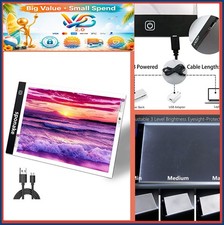 A4 Light Pad for Diamond Painting LED Art Board USB 3 Brightness Levels