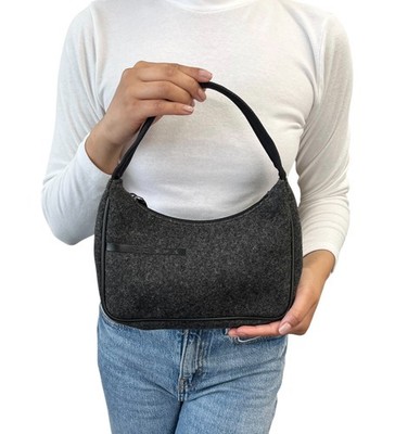 PRADA Sport Vintage Logo Wool Mini Bag Pochette Pouch Gray Black