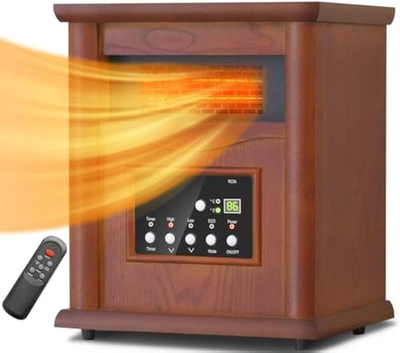 #ad 1500W Infrared Heater with 3 Mode Thermostat 12H Timer Remote Control $69.99