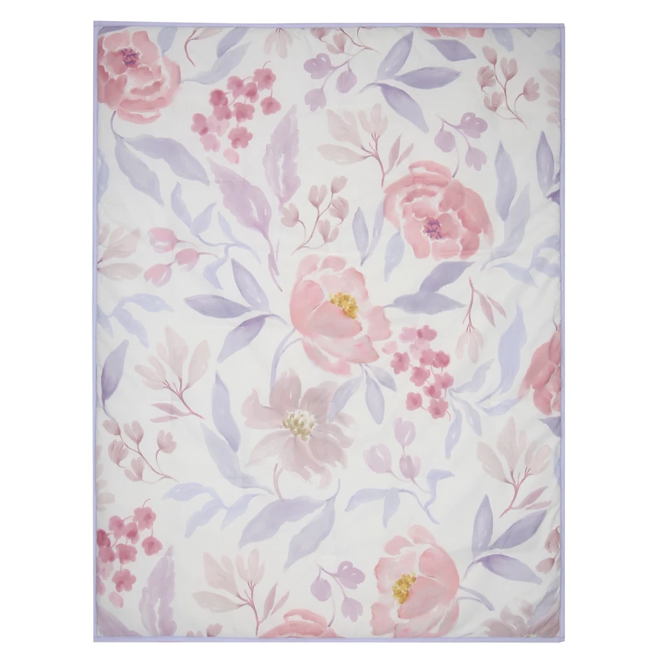 Juego de cama de 3 piezas floral lavanda para cuna de bebé Bedtime Originals - rosa/púrpura Foto 3 de 4