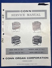 Original Conn Organ Service Manual / 543 551 633 641 Type 1 -- CS3