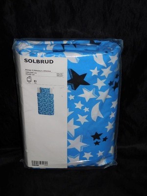 IKEA Solbrud Twin Size Blue Stars Duvet Cover & Pillowcase Set NEW 59 x 79'' 