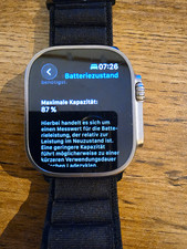 Apple Watch Ultra 49 mm Silber Smartwatch, schwarzes Textilarmband