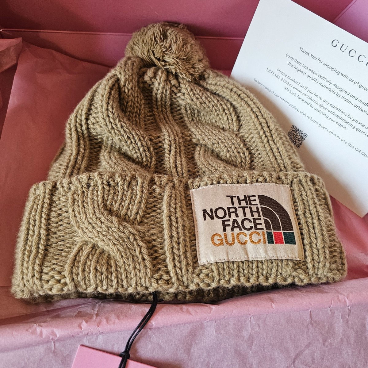 最終価格　GUCCI x THE NORTH FACE ニット帽 Mサイズ Authentic NWT Gucci x The North Face Wool Beanie/ Unisex/ Sz S | eBay