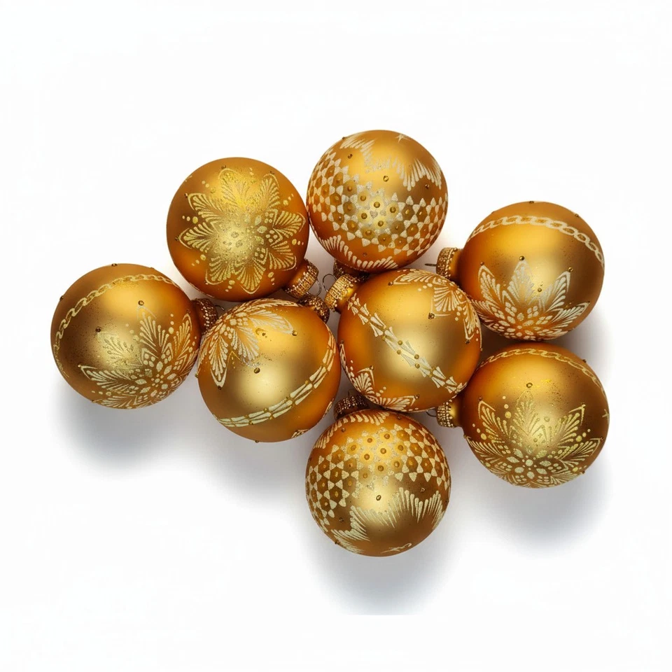 Weihnachtskugeln Baumschmuck handbemalt mit Wachs Christbaumkugel - Bild 3 von 4