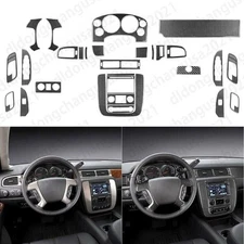 32Pcs Real Carbon Fiber Interior Dash Trim Kits For Silverado/Tahoe/Sierra 07-13