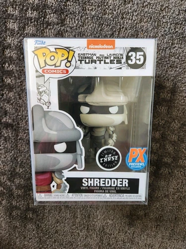 Funko Pop TMNT Shredder 35 B&W Chase PX Previews Exclusive Vaulted W/Protector