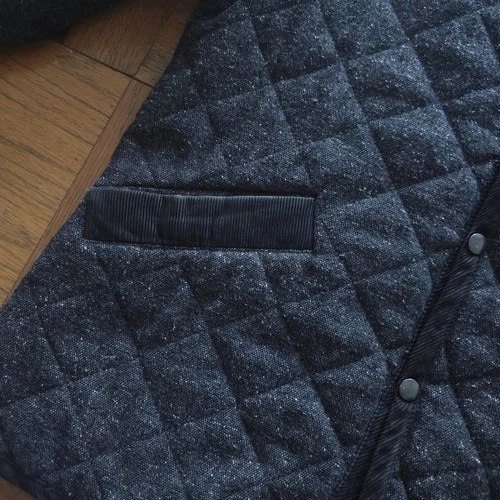 JOURNAL STANDARD Made in France Tweed Wool Blend Quilted Jacket Gray Medium image 6