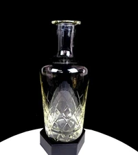 German Cut Crystal Clear Diamond Criss Cross Vintage 9" Decanter