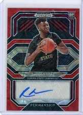 2021-22 Prizm Draft Picks College Penmanship Choice Red /88 RaiQuan Gray Auto