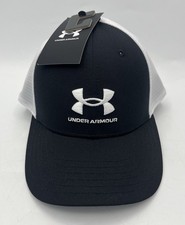 Under Armour Baseball Cap Black White Adjustable Strapback Youth One Size Hat