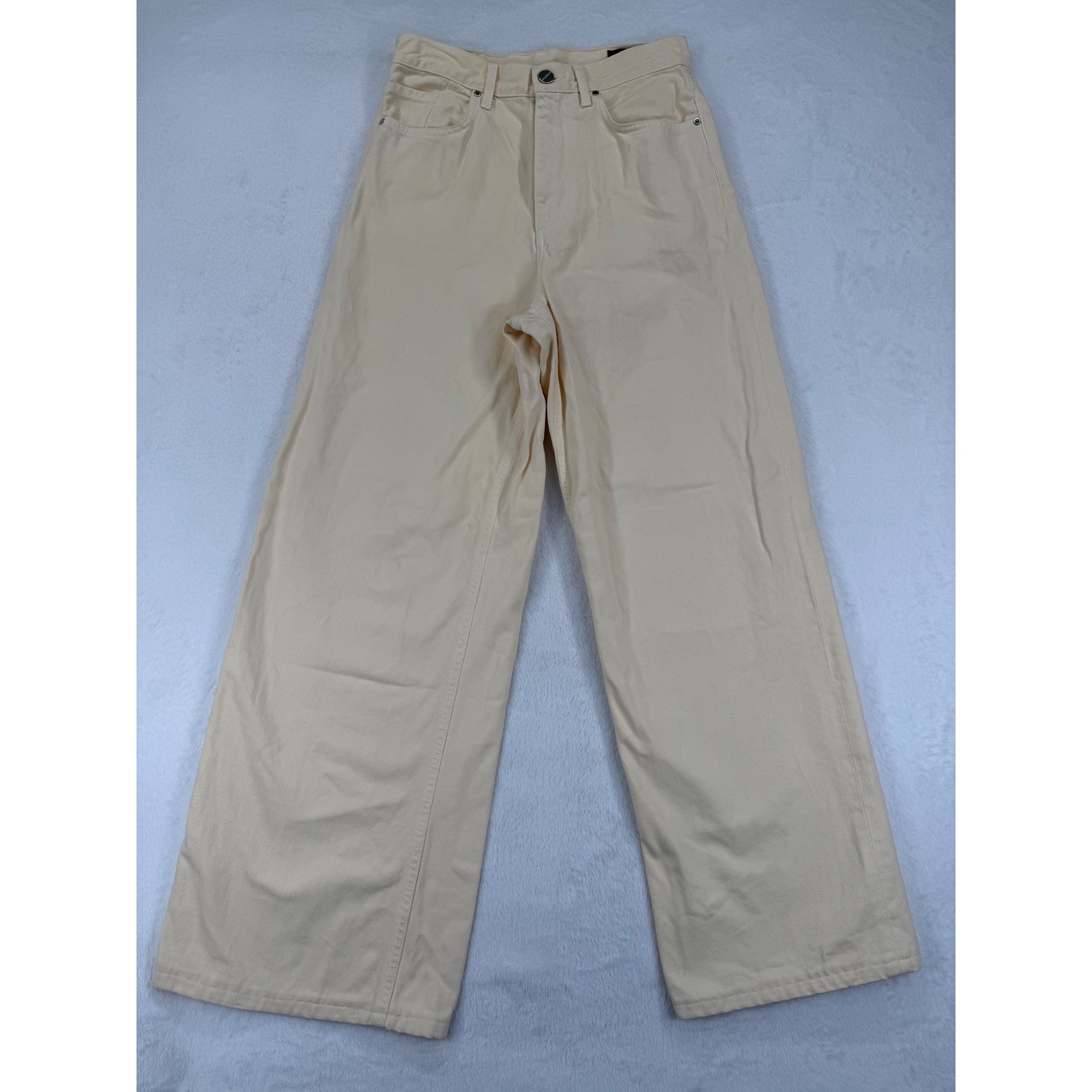 GoldSign Women's butter yellow Wide Leg Jeans Size 27 High Waist Denim Casual