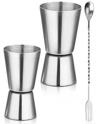 Verre doseur à cocktail deux pièces, verre doseur en acier inoxydable pour ba... - Photo 1/4