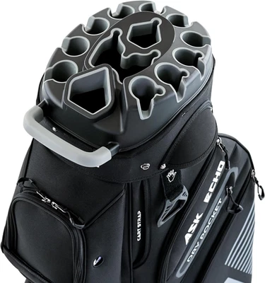 ASK ECHO 2024 T-Lock Golf Cart Bag with 14 Way Organizer Divider Top, Premium Ca