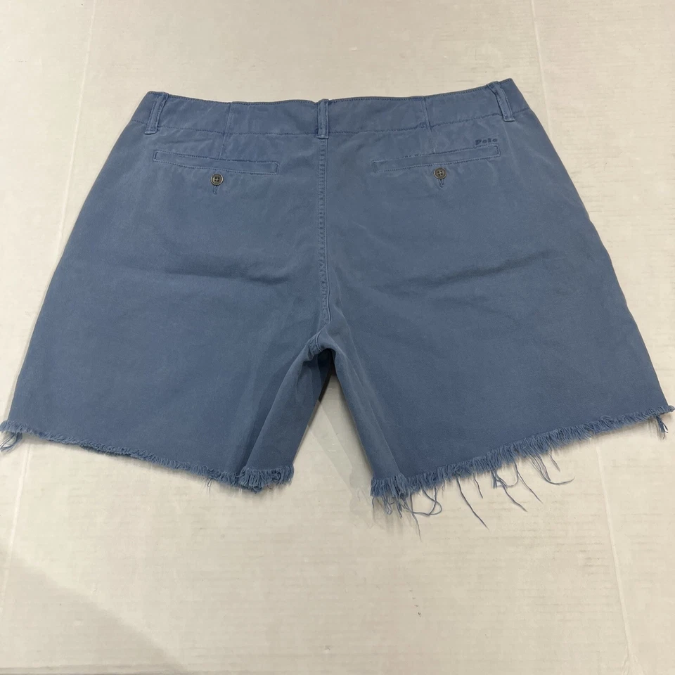 Polo Ralph Lauren Shorts Womens 12 Blue Chino Raw Hem Cut Off Preppy Nautical - Image 2 of 4