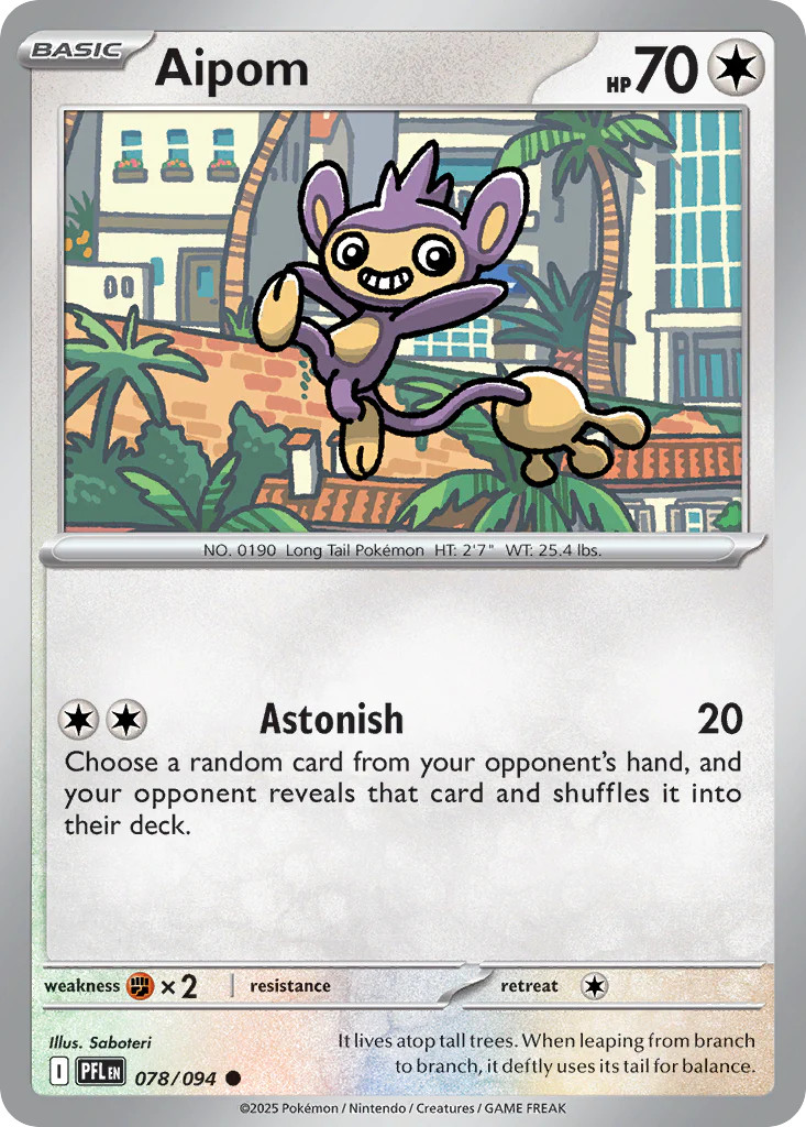 Aipom 78/94 Common | Phantasmal Flames | Pokemon Card