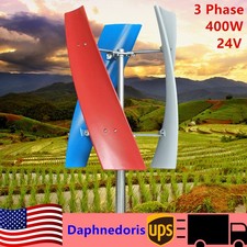 24V 3 Blades Wind Turbine Generator Windmill Vertical Axis Wind Power+Controller